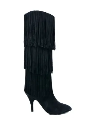 1990s Fringe Suede Boots, 6