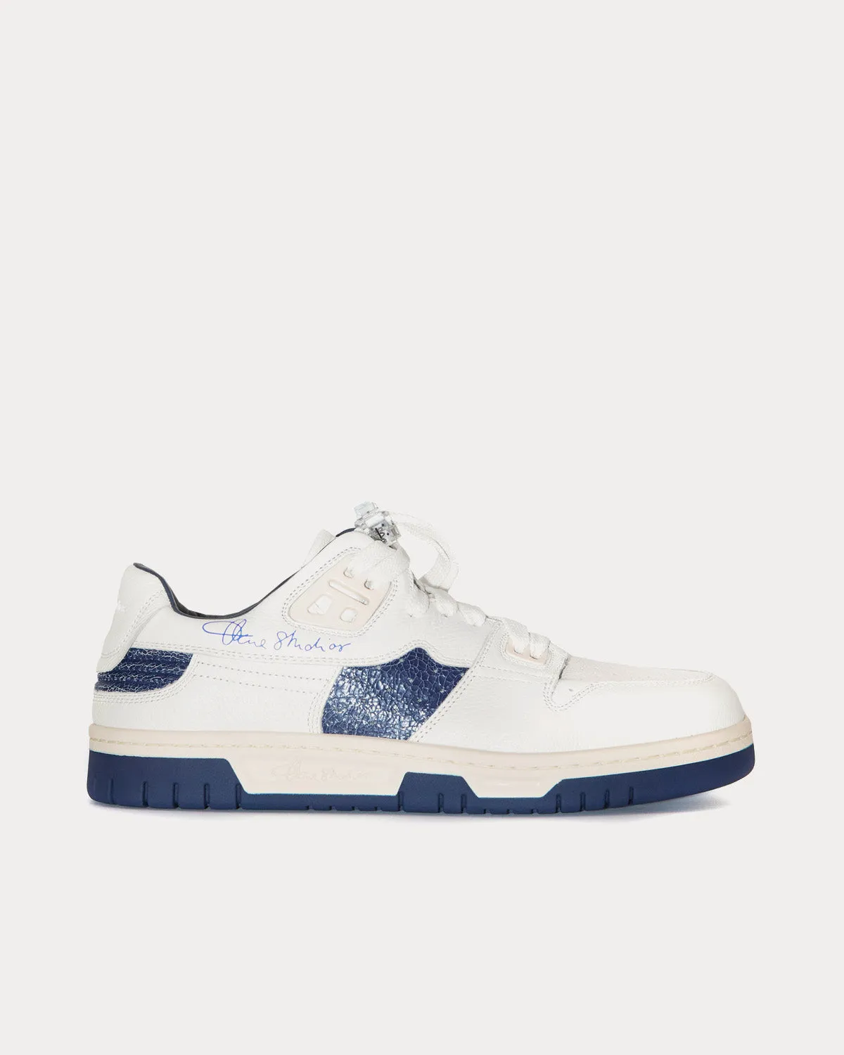 Basketball Leather White / Blue Low Top Sneakers