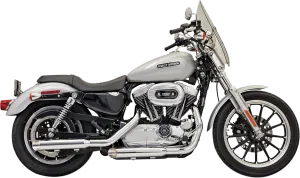 BASSANI XHAUST 3" Mufflers - Chrome - Slash-Cut - Sportster '04-'13 Firepower Series Slip-On Mufflers