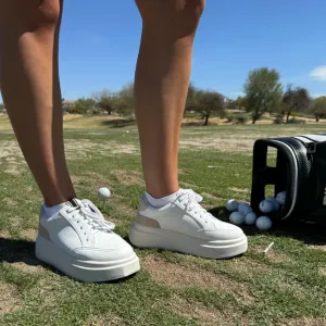 Beige Detail Contrast Platform Sneaker