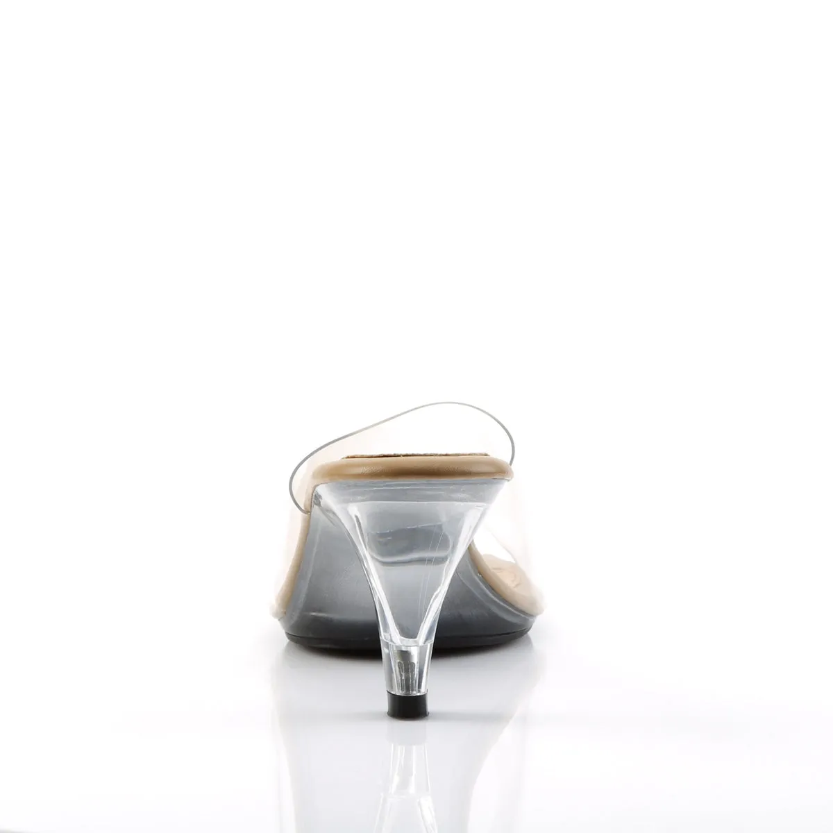 BELLE-301 Fabulicious 3" Belle Clear/Tan Sexy Shoes (High Heels)
