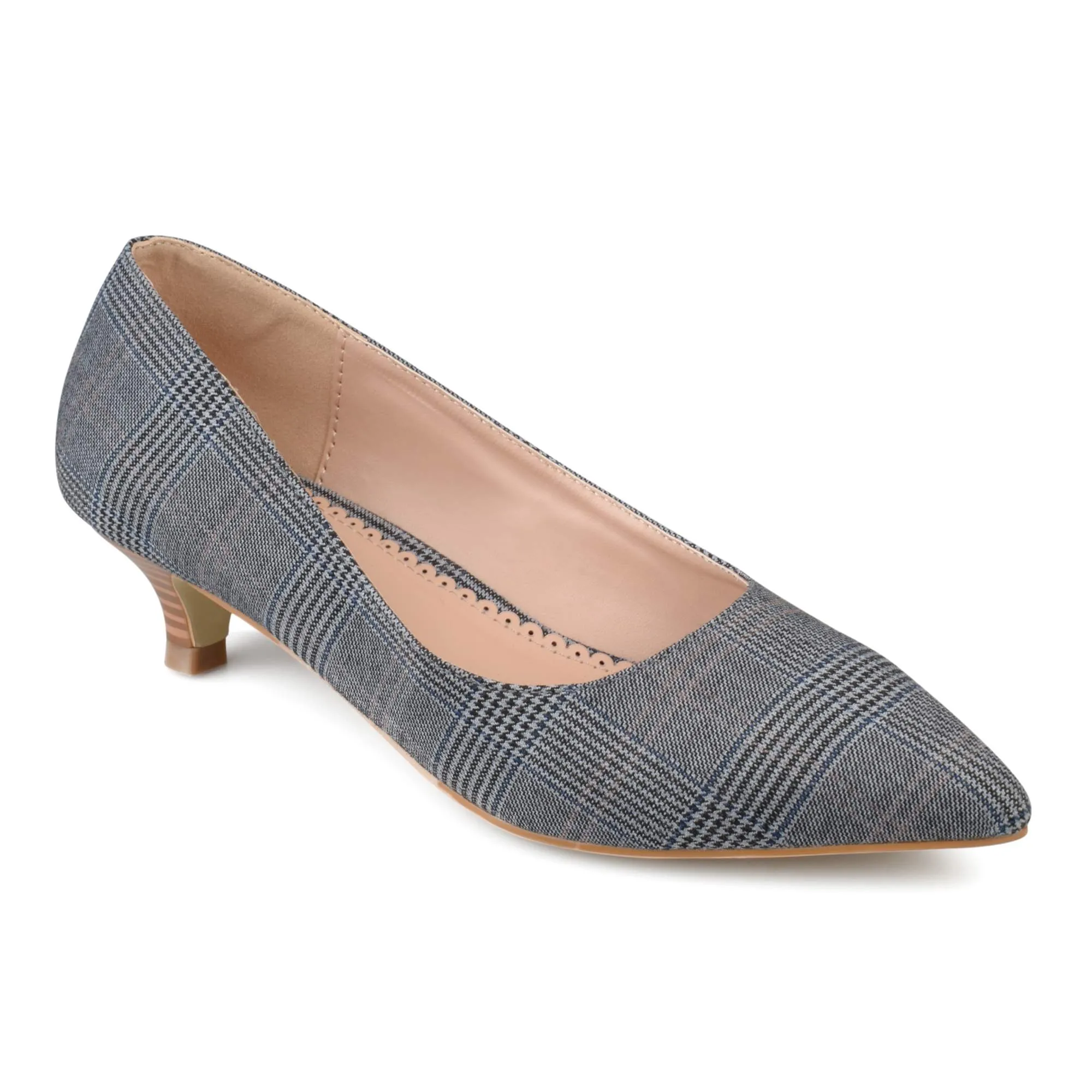 Brinley Co. Women's Pointed Toe Fabric Kitten Heels