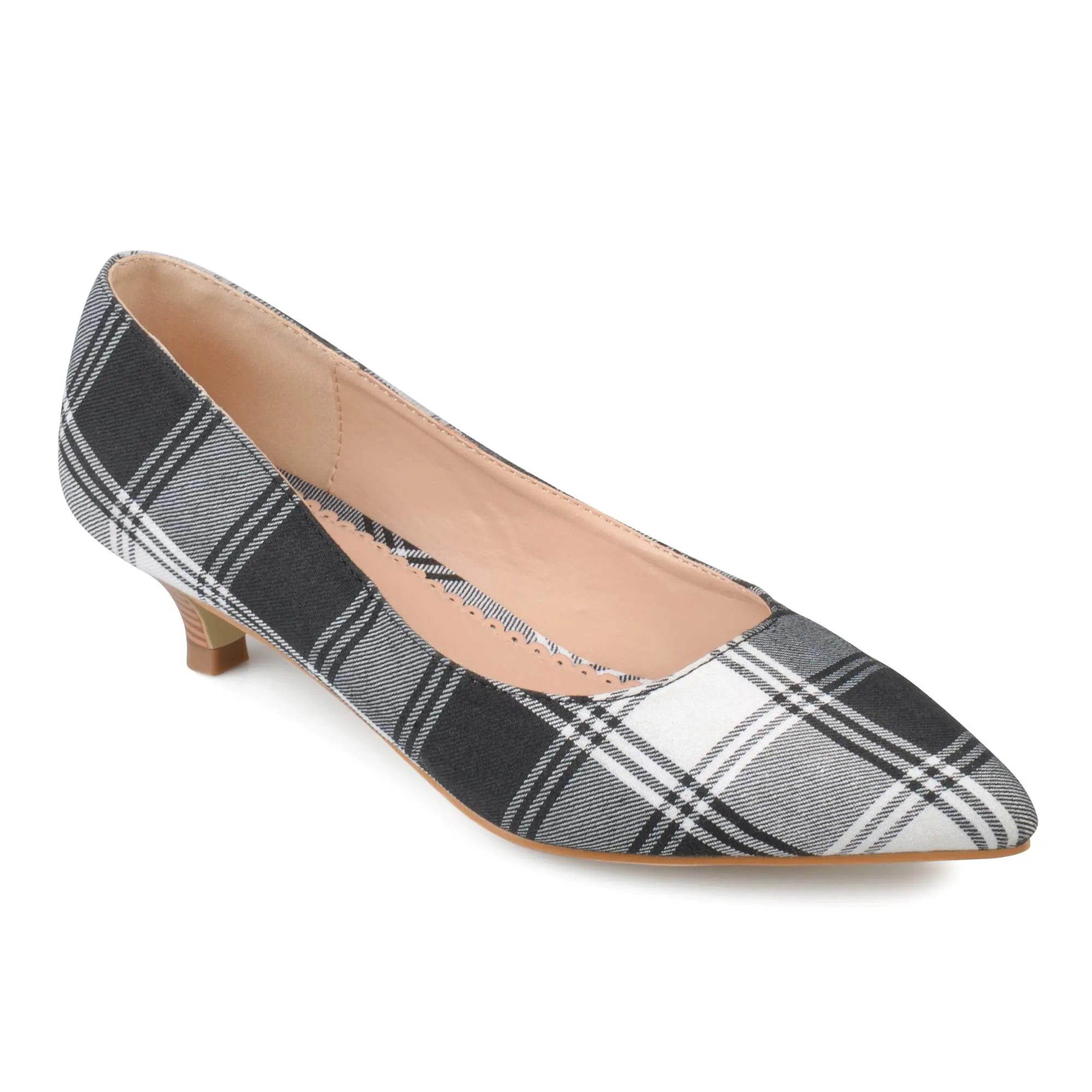 Brinley Co. Women's Pointed Toe Fabric Kitten Heels