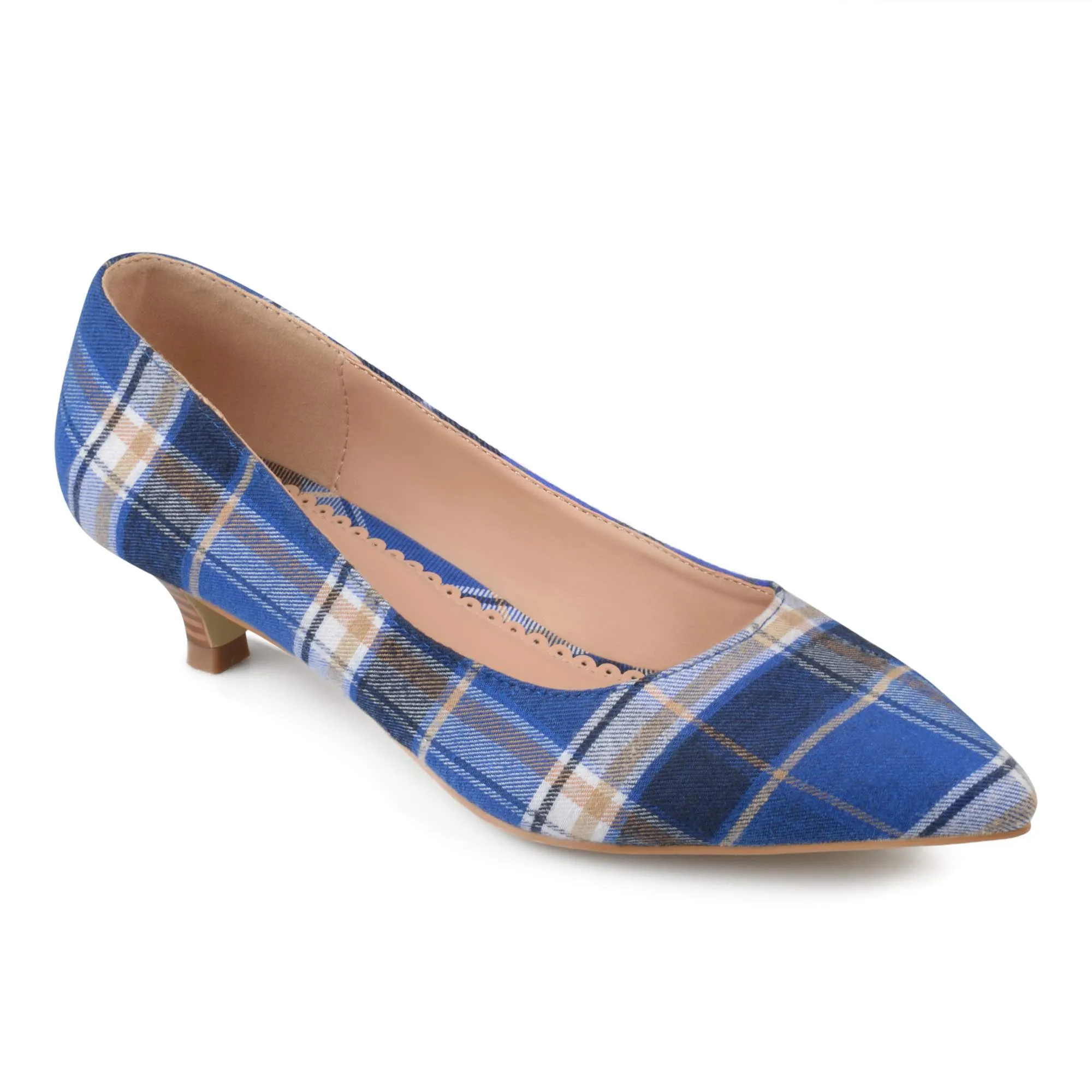 Brinley Co. Women's Pointed Toe Fabric Kitten Heels