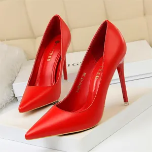 Candy Colors Pointed Toe Slip On Pumps