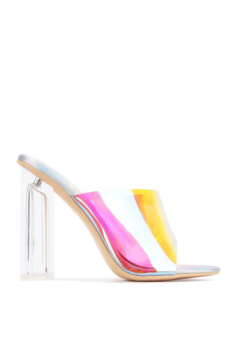 Cape Robbin Fusion Transparent Clear Chunky Block Heels