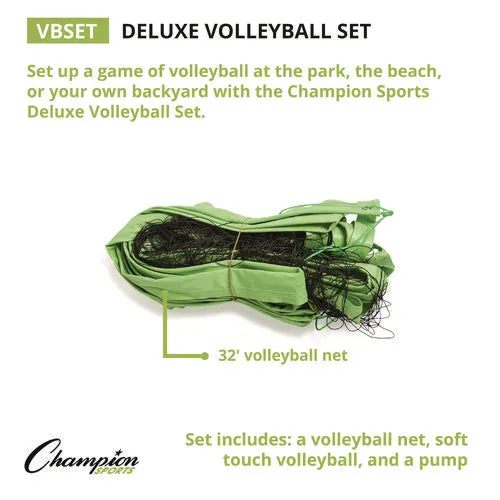 Champion Sports Deluxe Volleyball Set Official-size Volleyball Volleyball Net