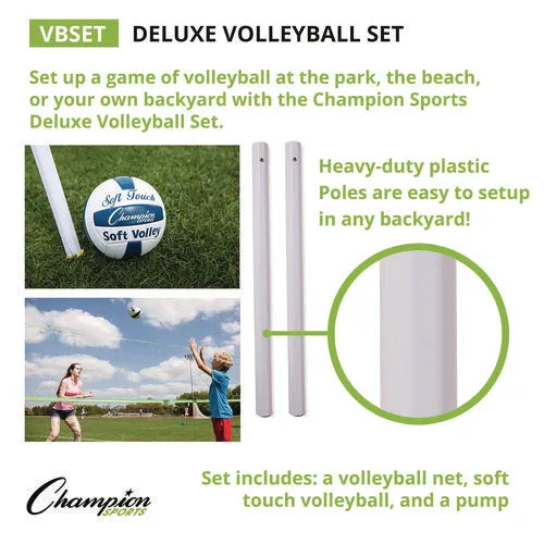 Champion Sports Deluxe Volleyball Set Official-size Volleyball Volleyball Net