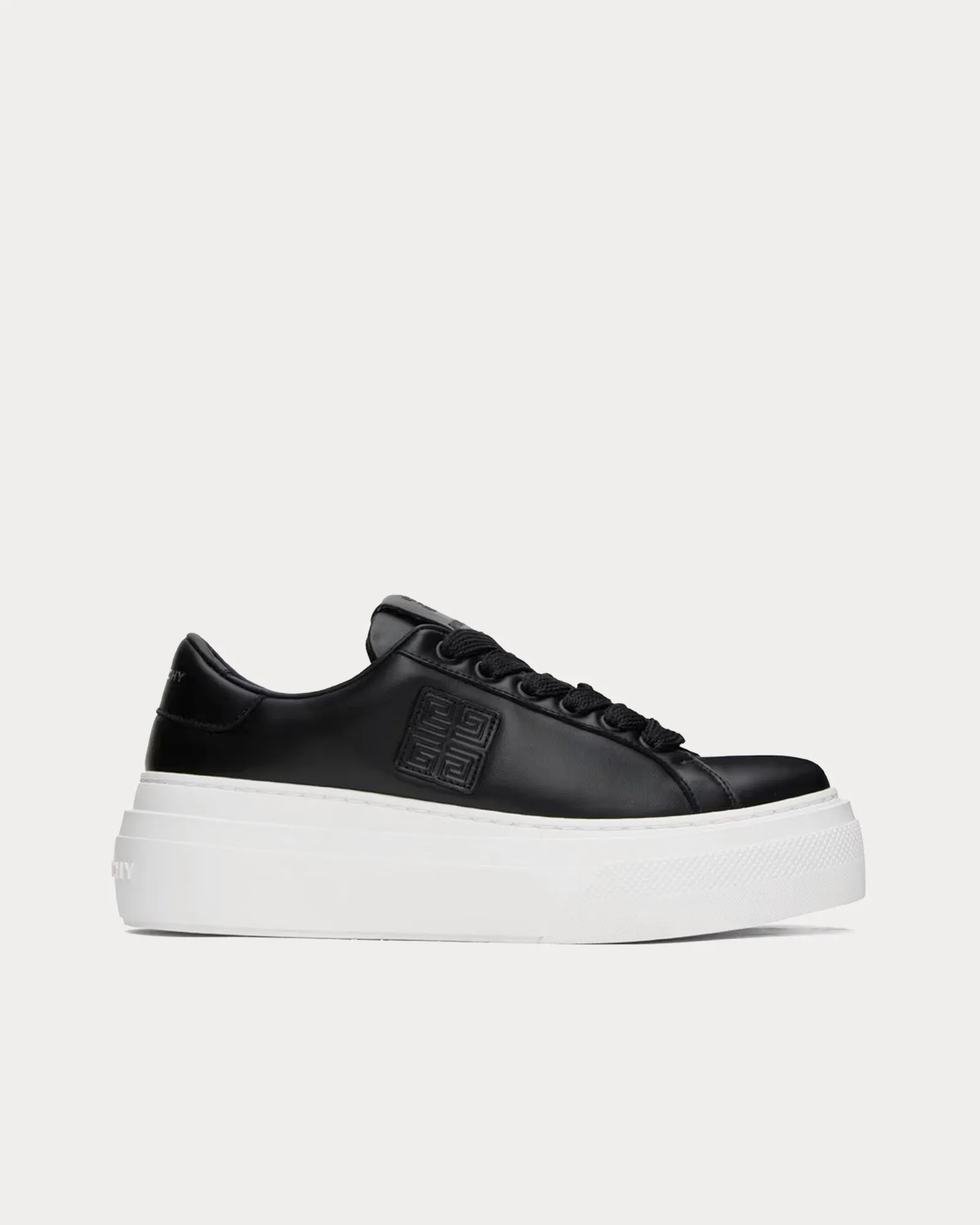 City Platform Leather Black / White Low Top Sneakers