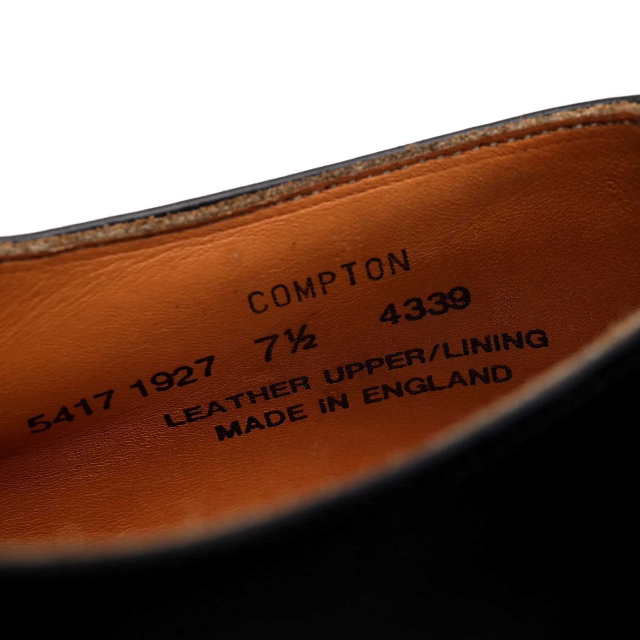 'Compton' Black Leather Derby UK 7.5