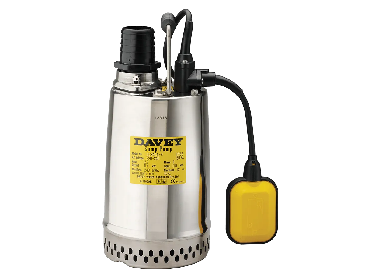 Davey Double Cased Submersible Dewatering Pumps (Max 580LPM / 220kPa)