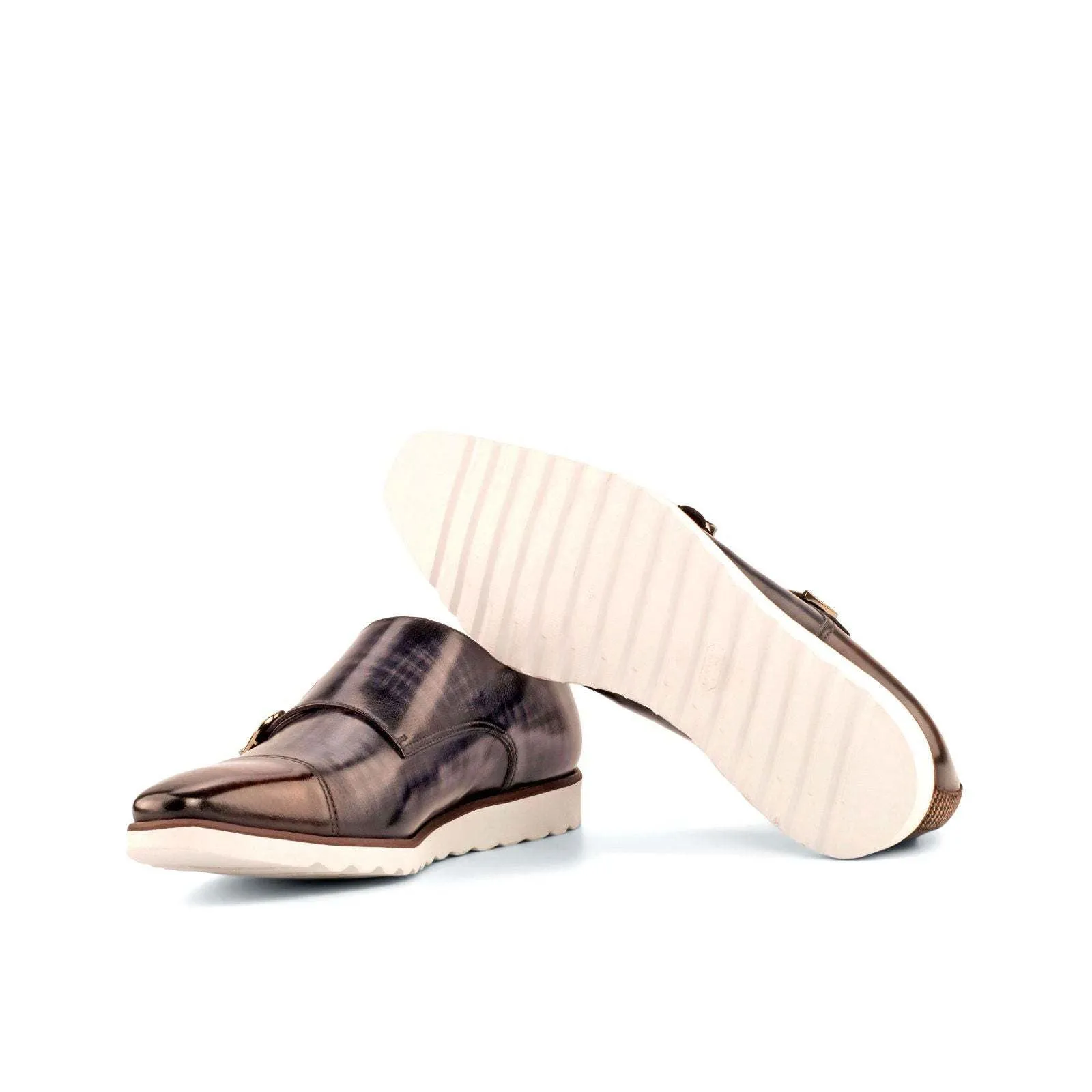 Double Monk-Patina, Sartorial, Dark Brown, Grey, Brown-Wholesale