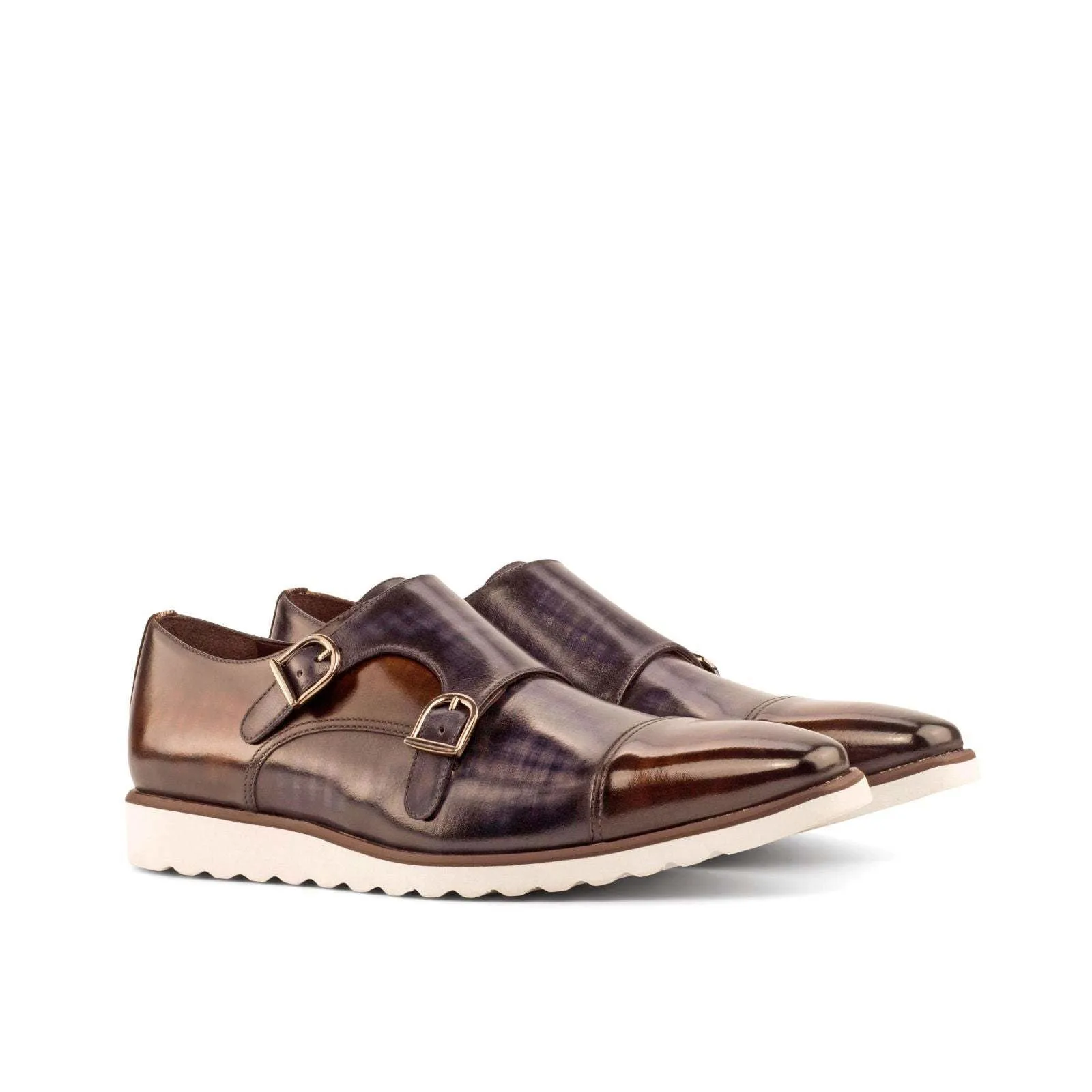 Double Monk-Patina, Sartorial, Dark Brown, Grey, Brown-Wholesale