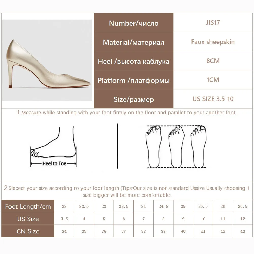 Elegant Pointed Toe Thin Heel Pumps