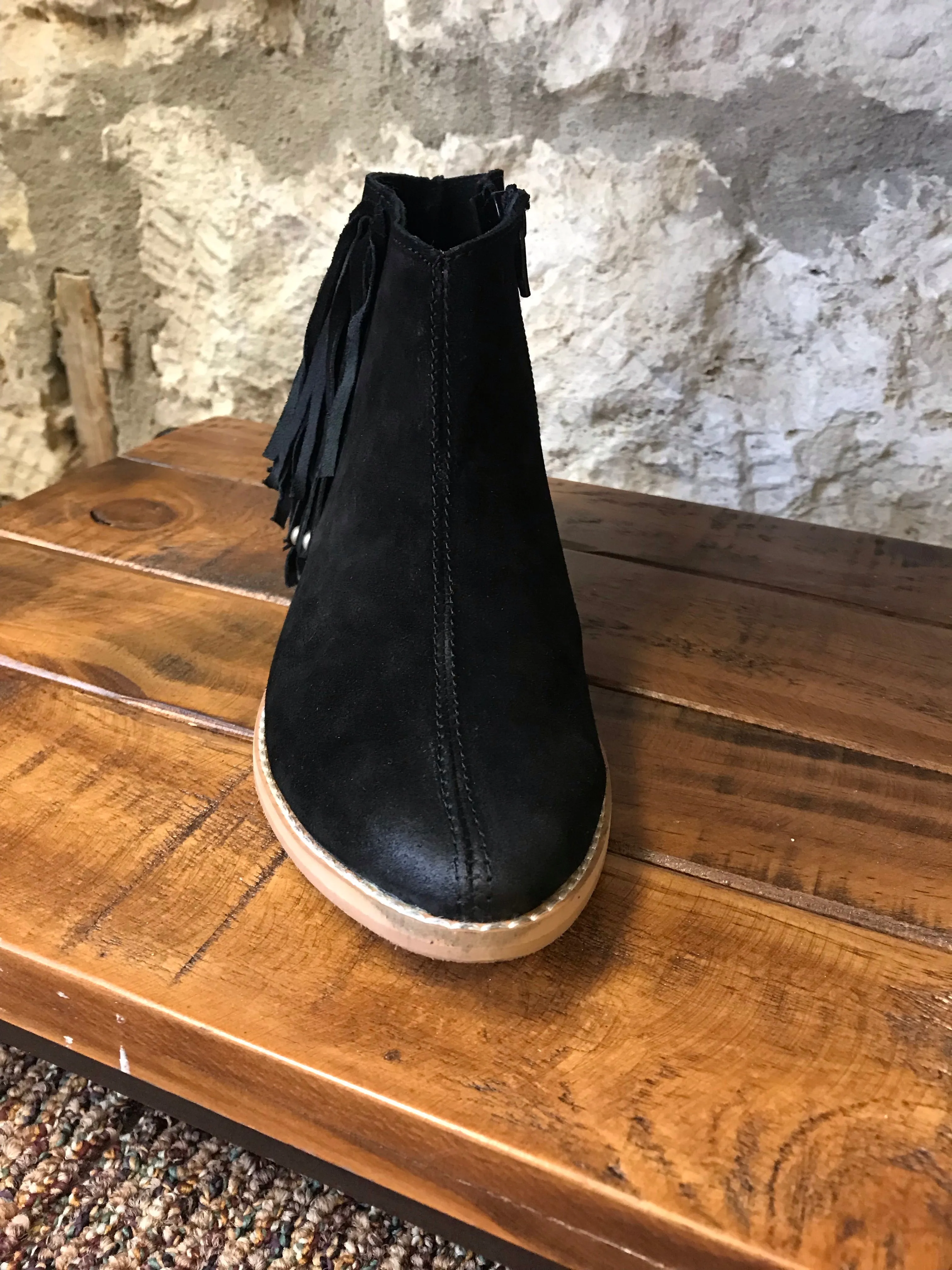 Frenchy Suede Black Ankle Boot