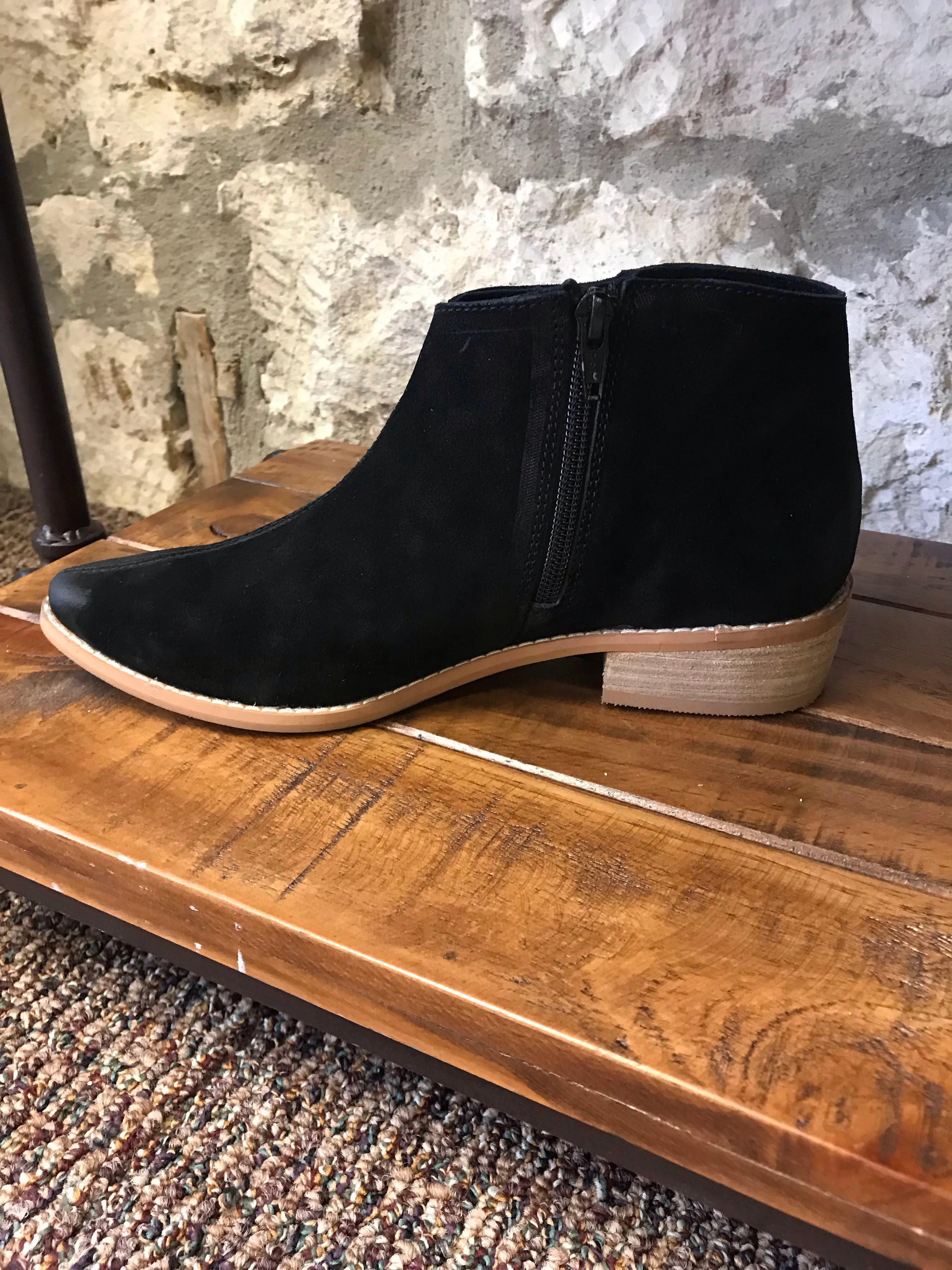Frenchy Suede Black Ankle Boot