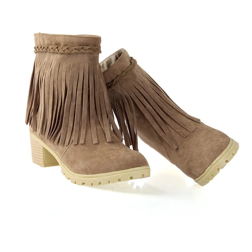 Fringe Ankle Boots
