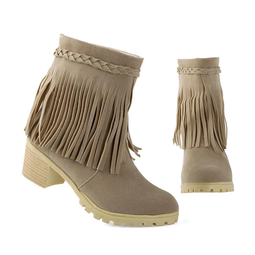 Fringe Ankle Boots
