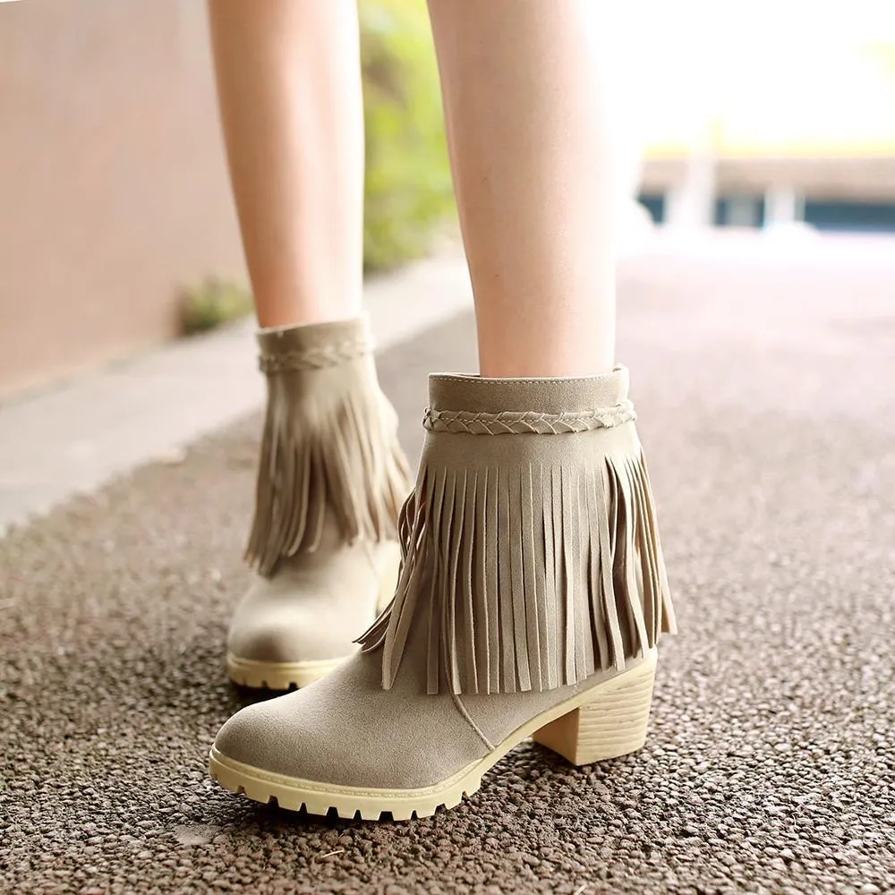 Fringe Ankle Boots