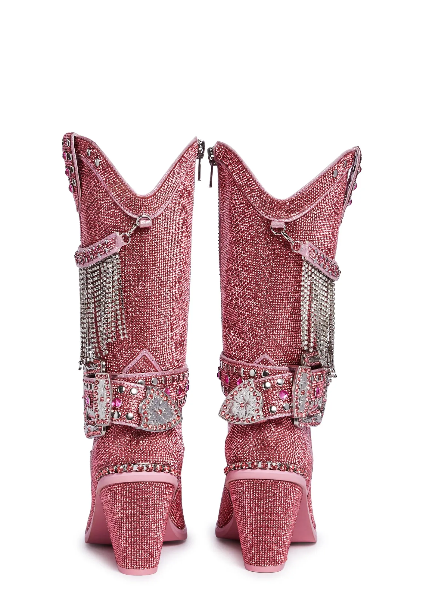 Fringe Sheriff Shine Cowboy Boots - Pink