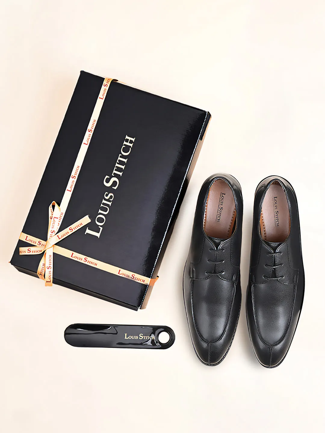 Jet Black Derby Laceups for Men