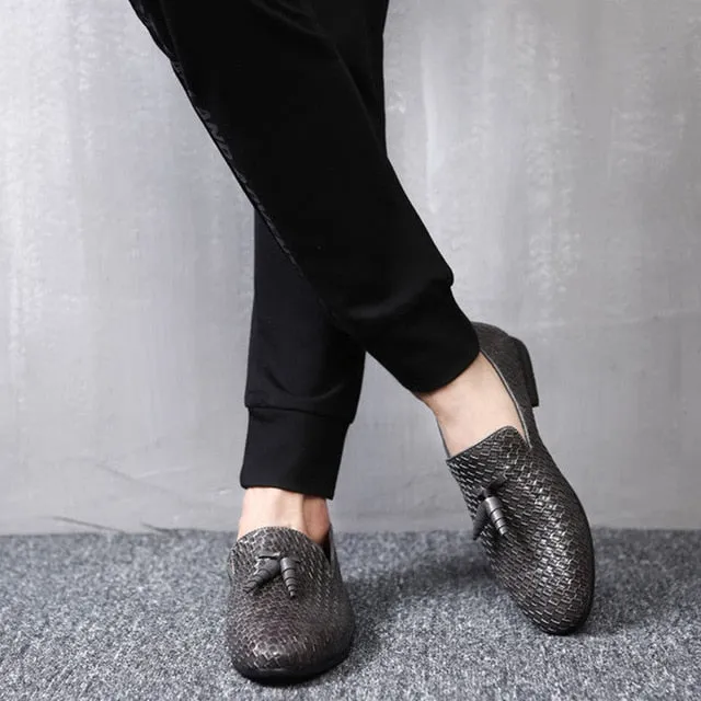 Luxury Tassel Weave Italian Leather Loafers - 3 Colors