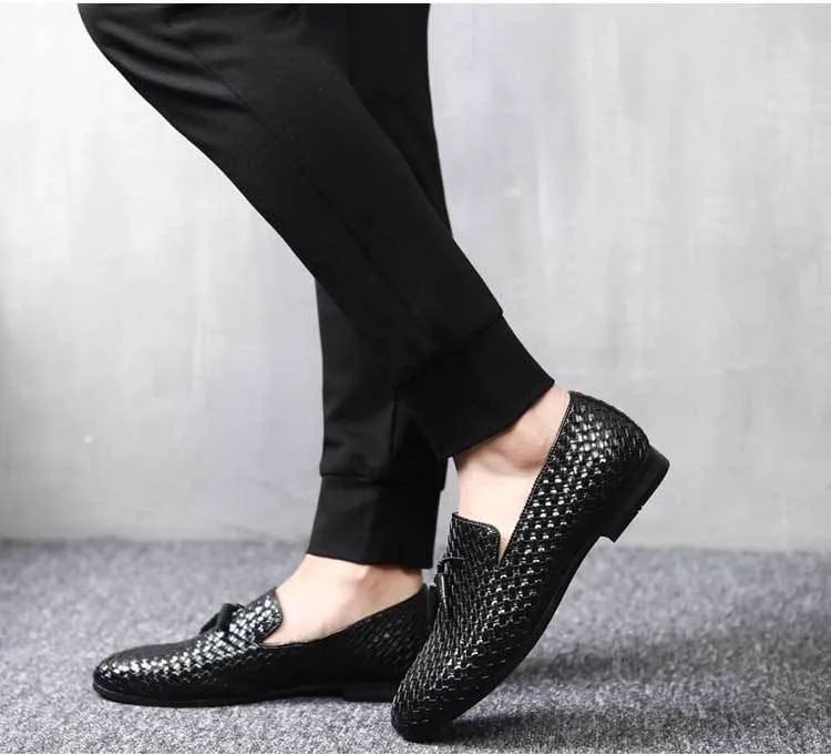 Luxury Tassel Weave Italian Leather Loafers - 3 Colors
