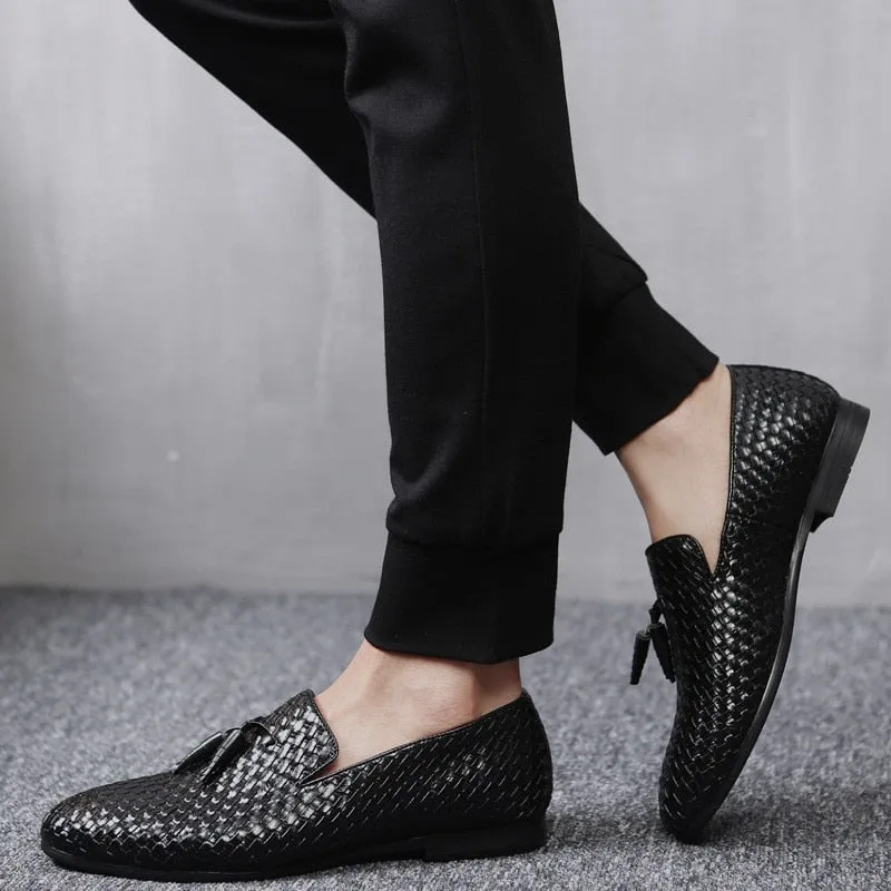 Luxury Tassel Weave Italian Leather Loafers - 3 Colors
