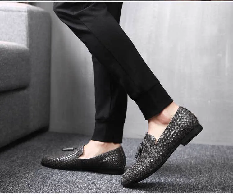 Luxury Tassel Weave Italian Leather Loafers - 3 Colors