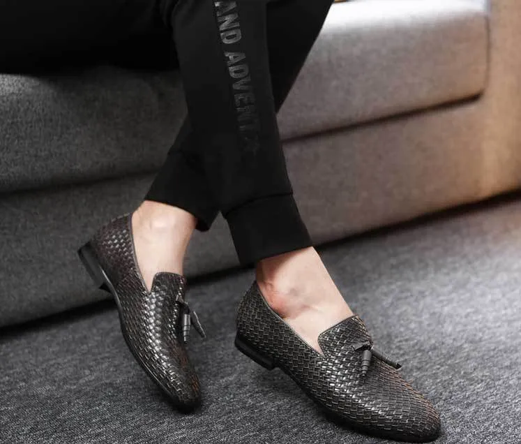 Luxury Tassel Weave Italian Leather Loafers - 3 Colors