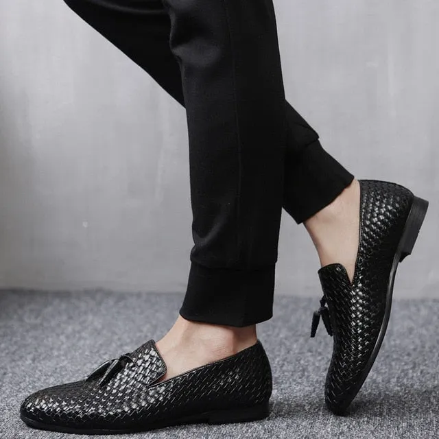 Luxury Tassel Weave Italian Leather Loafers - 3 Colors