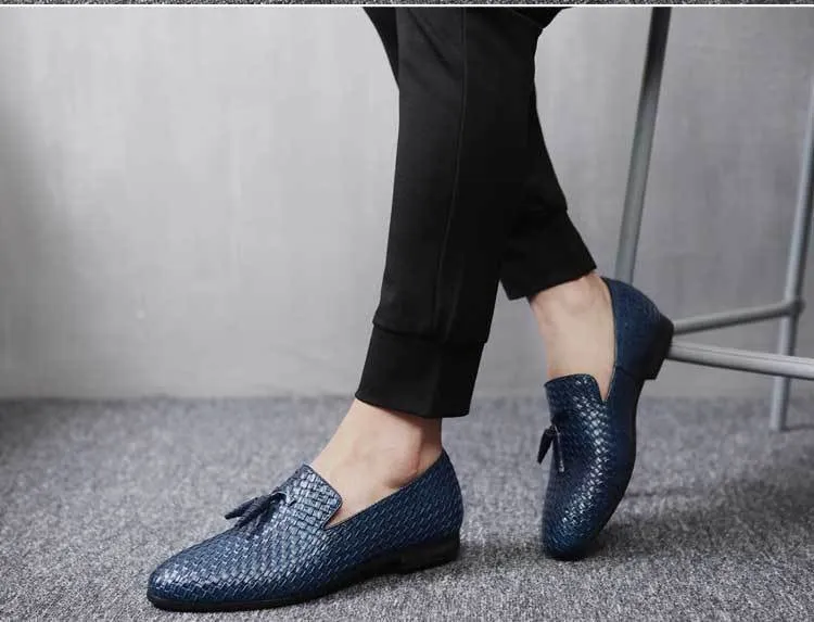 Luxury Tassel Weave Italian Leather Loafers - 3 Colors