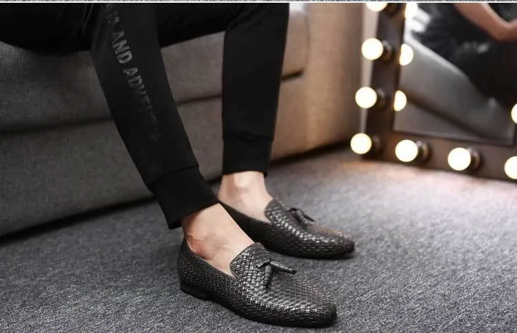 Luxury Tassel Weave Italian Leather Loafers - 3 Colors