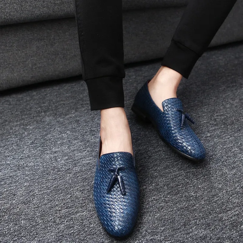 Luxury Tassel Weave Italian Leather Loafers - 3 Colors