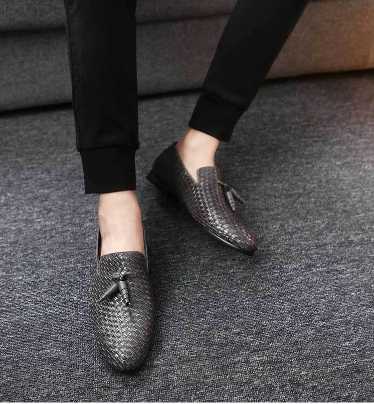 Luxury Tassel Weave Italian Leather Loafers - 3 Colors