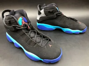 Nike Air Jordan 6 Rings GS 'Aqua' Black/Blue/Teal/Grey Sneakers - Sz 5.5Y ( COA)