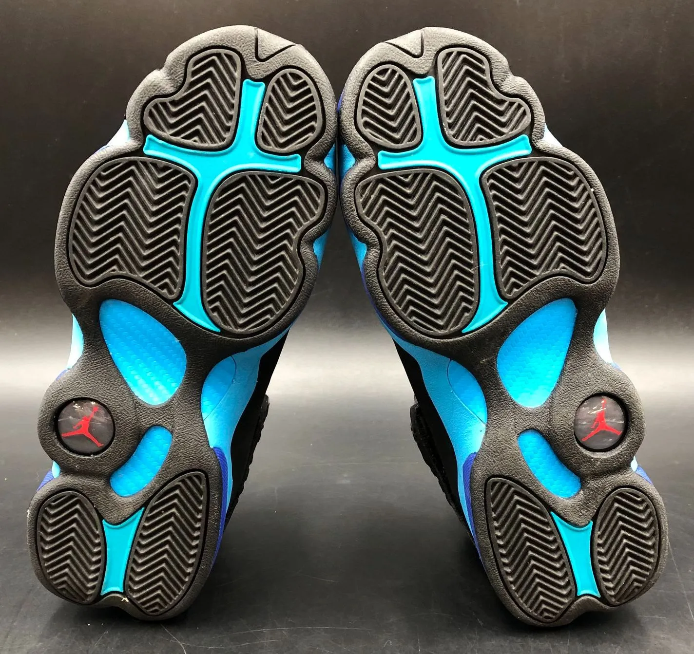 Nike Air Jordan 6 Rings GS 'Aqua' Black/Blue/Teal/Grey Sneakers - Sz 5.5Y ( COA)