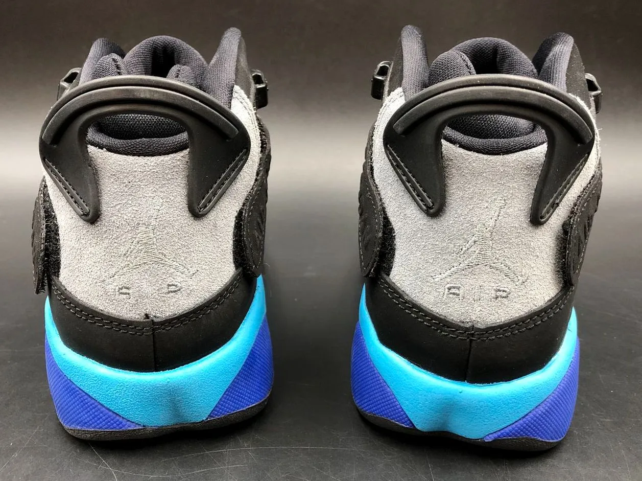 Nike Air Jordan 6 Rings GS 'Aqua' Black/Blue/Teal/Grey Sneakers - Sz 5.5Y ( COA)