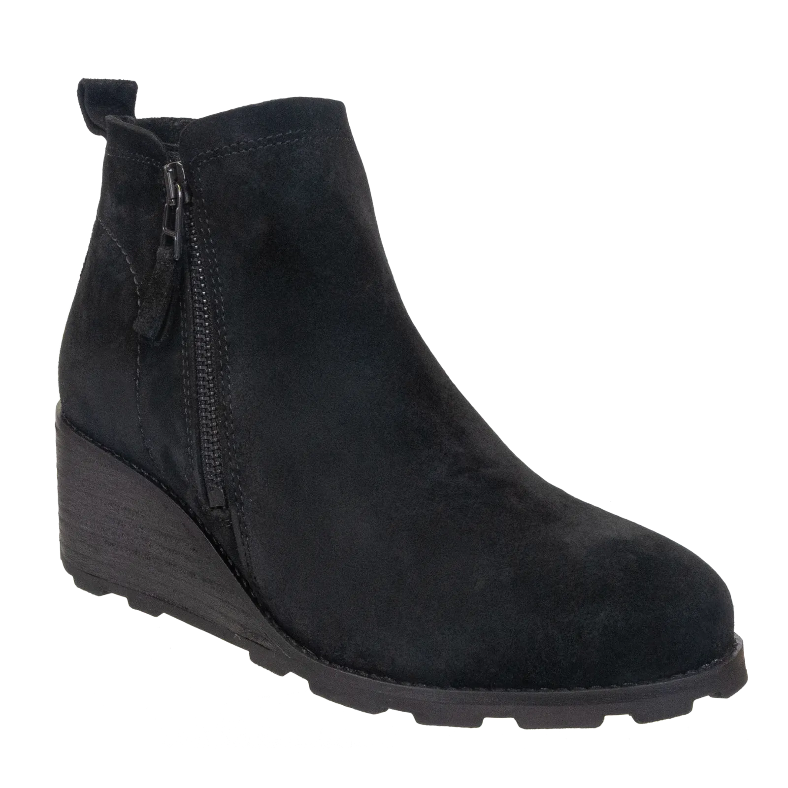 OTBT - STORY in BLACK Wedge Ankle Boots