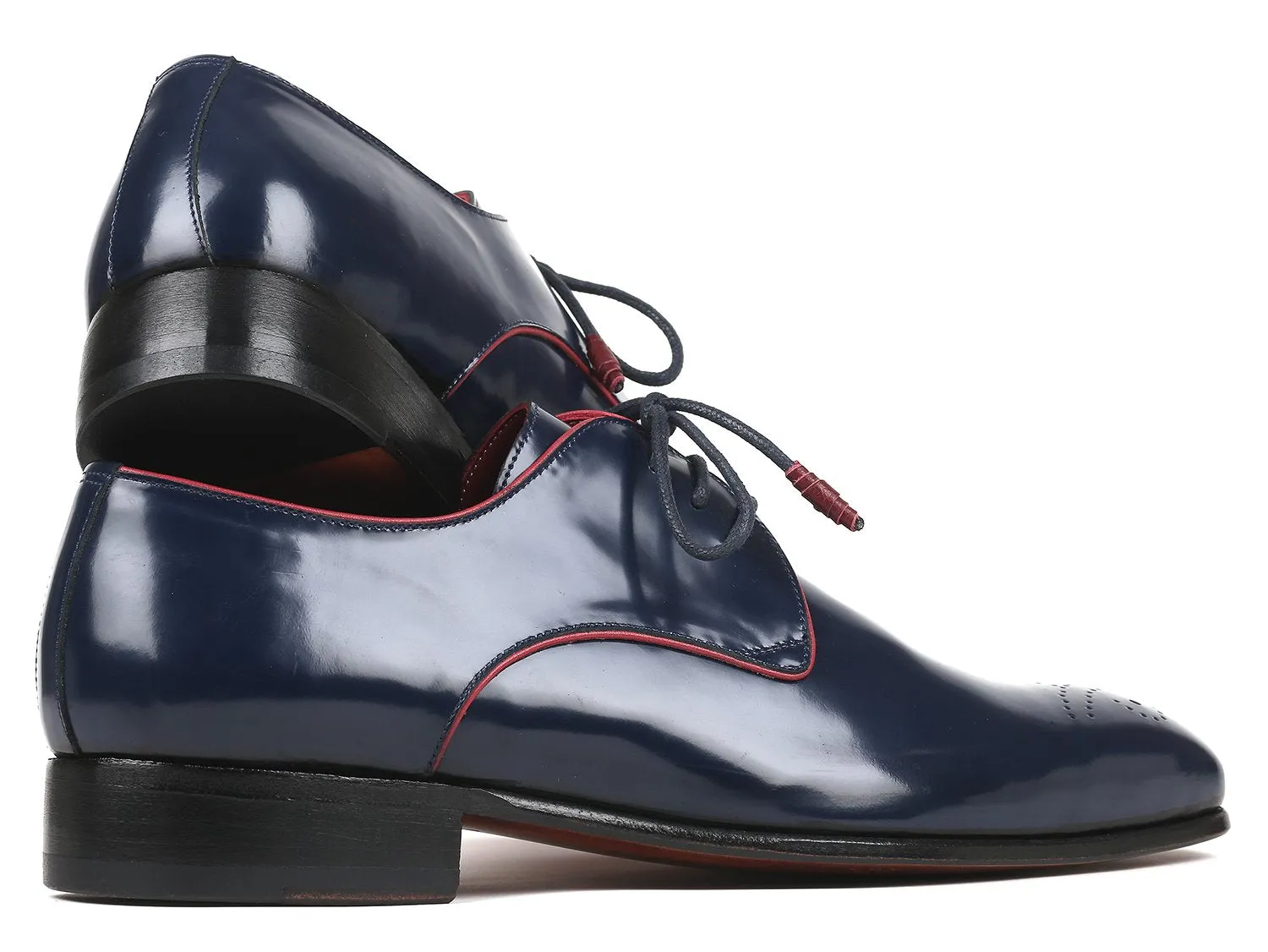 Paul Parkman, Medallion Toe, Navy Derby Shoes