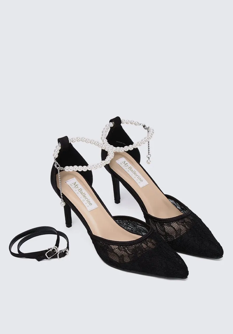 Poppy Comfy Heels In Black