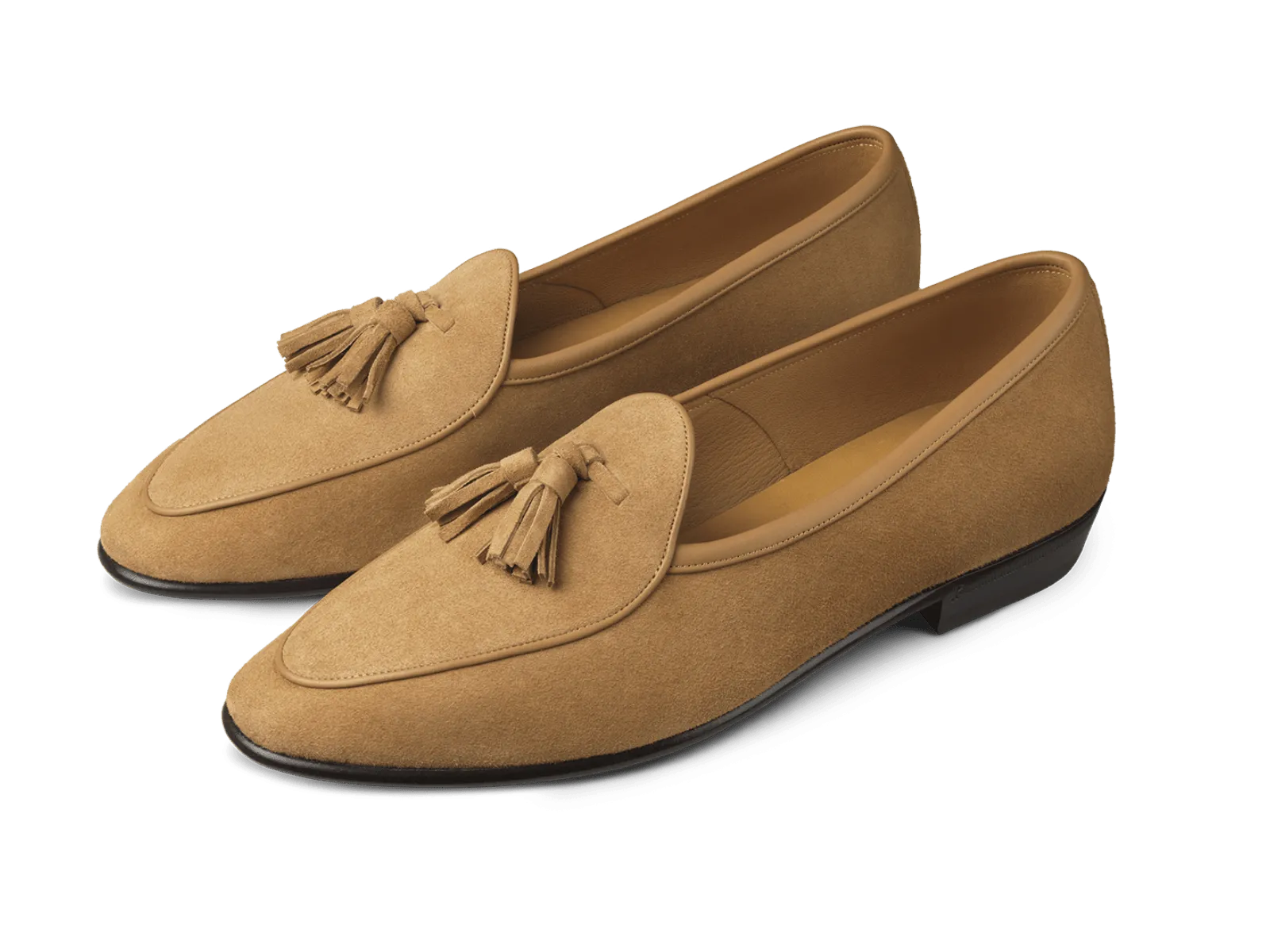 Sagan Classic Tassel Loafers in Sahara Asteria Suede with Leather Sole