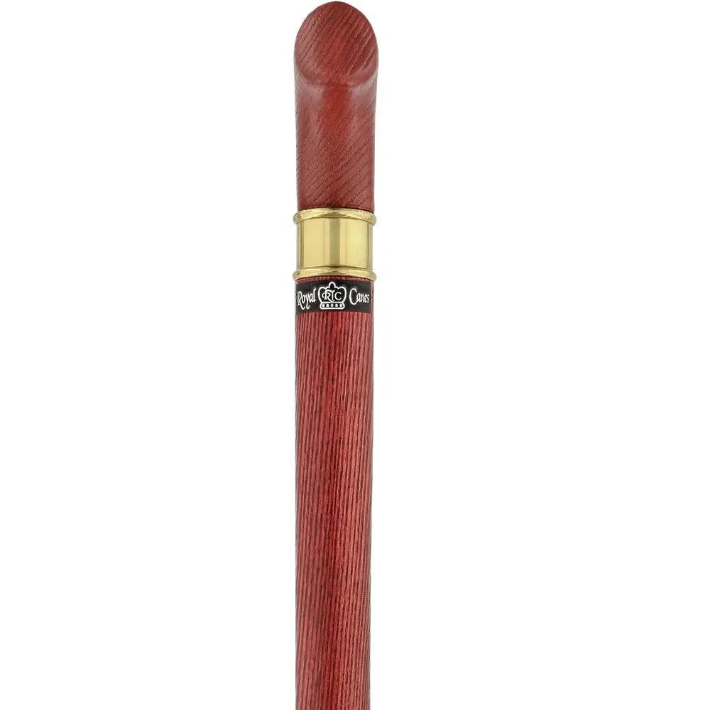Scratch & Dent - Extra Long, Super Strong Mahogany Derby Walking Cane With Ash Wood Shaft and Brass Collar V1454