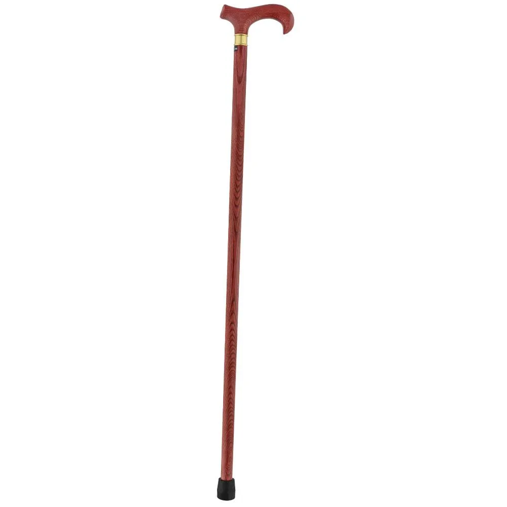Scratch & Dent - Extra Long, Super Strong Mahogany Derby Walking Cane With Ash Wood Shaft and Brass Collar V1454