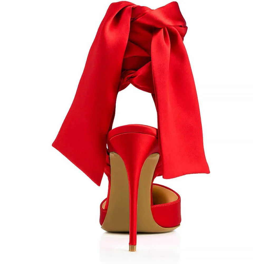 Scrub Strap Bow Point Toe Pumps