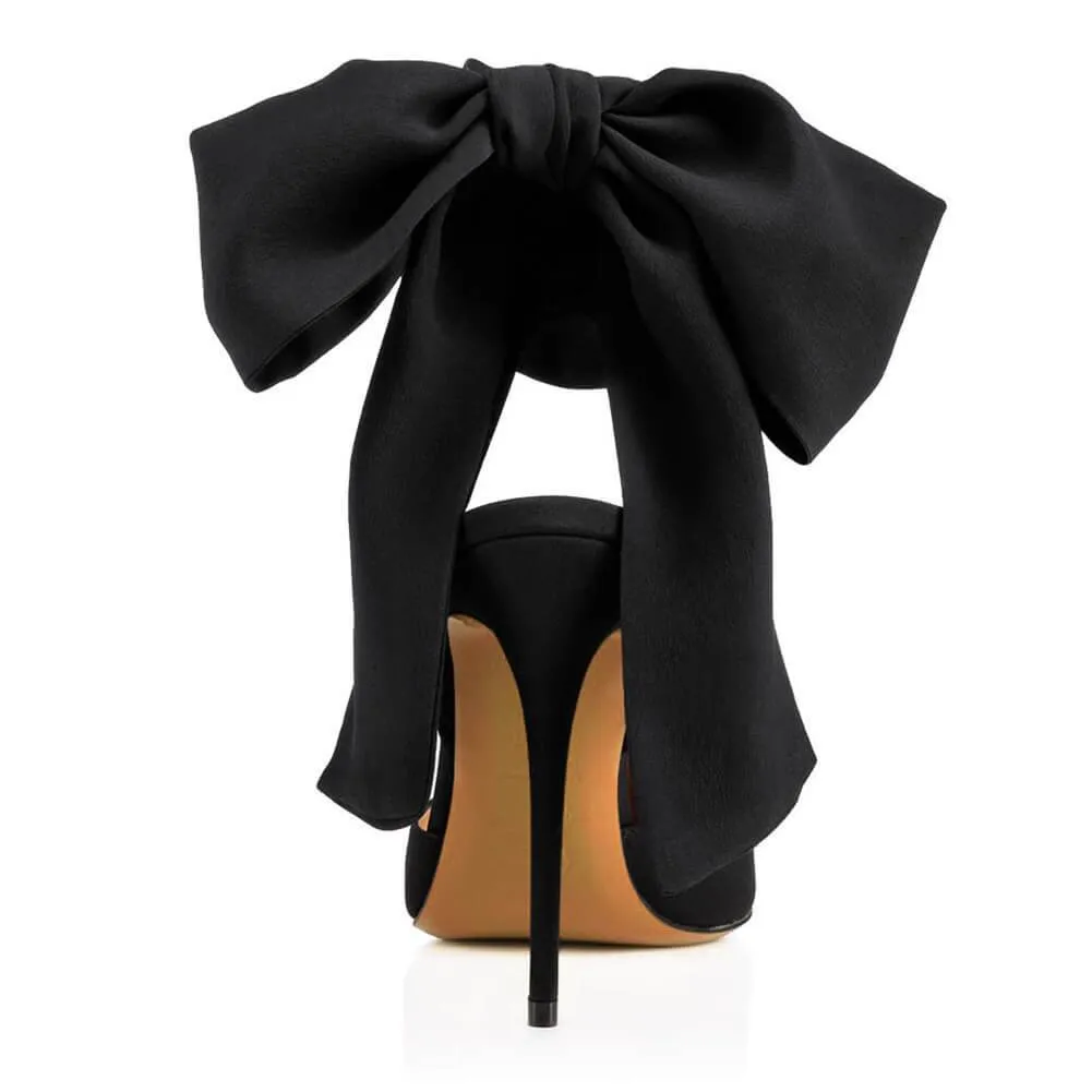 Scrub Strap Bow Point Toe Pumps