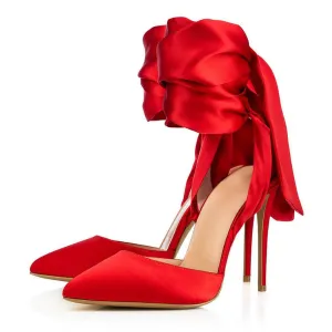 Scrub Strap Bow Point Toe Pumps