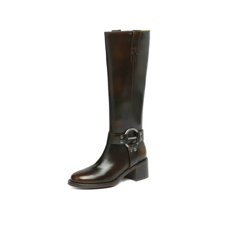 USS Shoes Olei Women's Knee-High Round Toe Western Boots