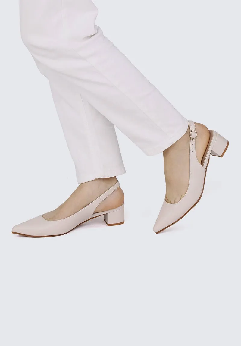 Valerie Comfy Heels In Beige