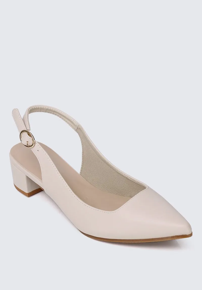 Valerie Comfy Heels In Beige